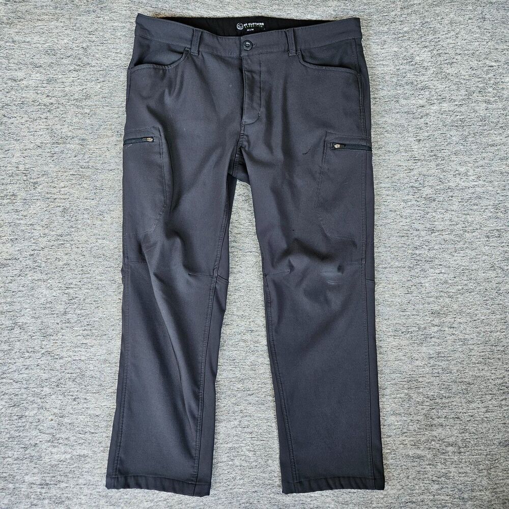 BC Clothing Expedition Pant Men 38x30 BLACK Outdoor Stretch Fleece Lined Hiking